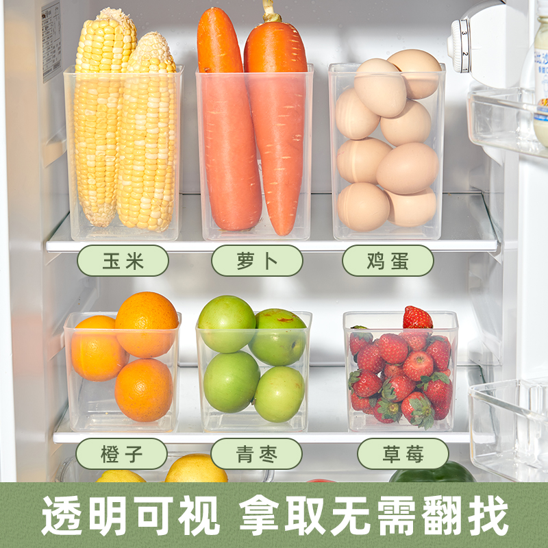 冰箱侧门收纳盒鸡蛋食品级侧面保鲜盒内侧置物架抽屉分类整理神器 - 图3