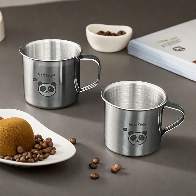 304不锈钢儿童水杯食品级家用敞口牛奶杯幼儿园宝宝专用喝水口杯