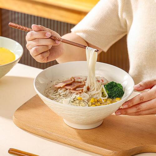ok tree日式陶瓷斗笠碗家用米饭碗面碗大号汤碗高颜值餐具吃饭碗 - 图1