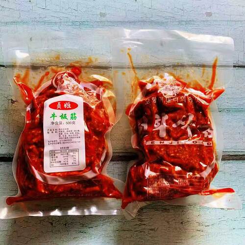 延边牛板筋贞姬牛板筋延吉西市场朝鲜族香辣牛板筋零食美食小菜 - 图1