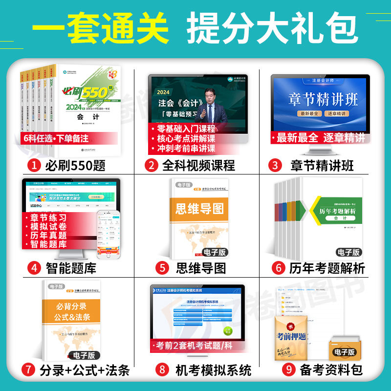 正保2024年注册会计师考试必刷550题注会官方教材书cpa审计税法经济法战略财管习题24应试指南历年真题库章节练习题习题册刷题东奥