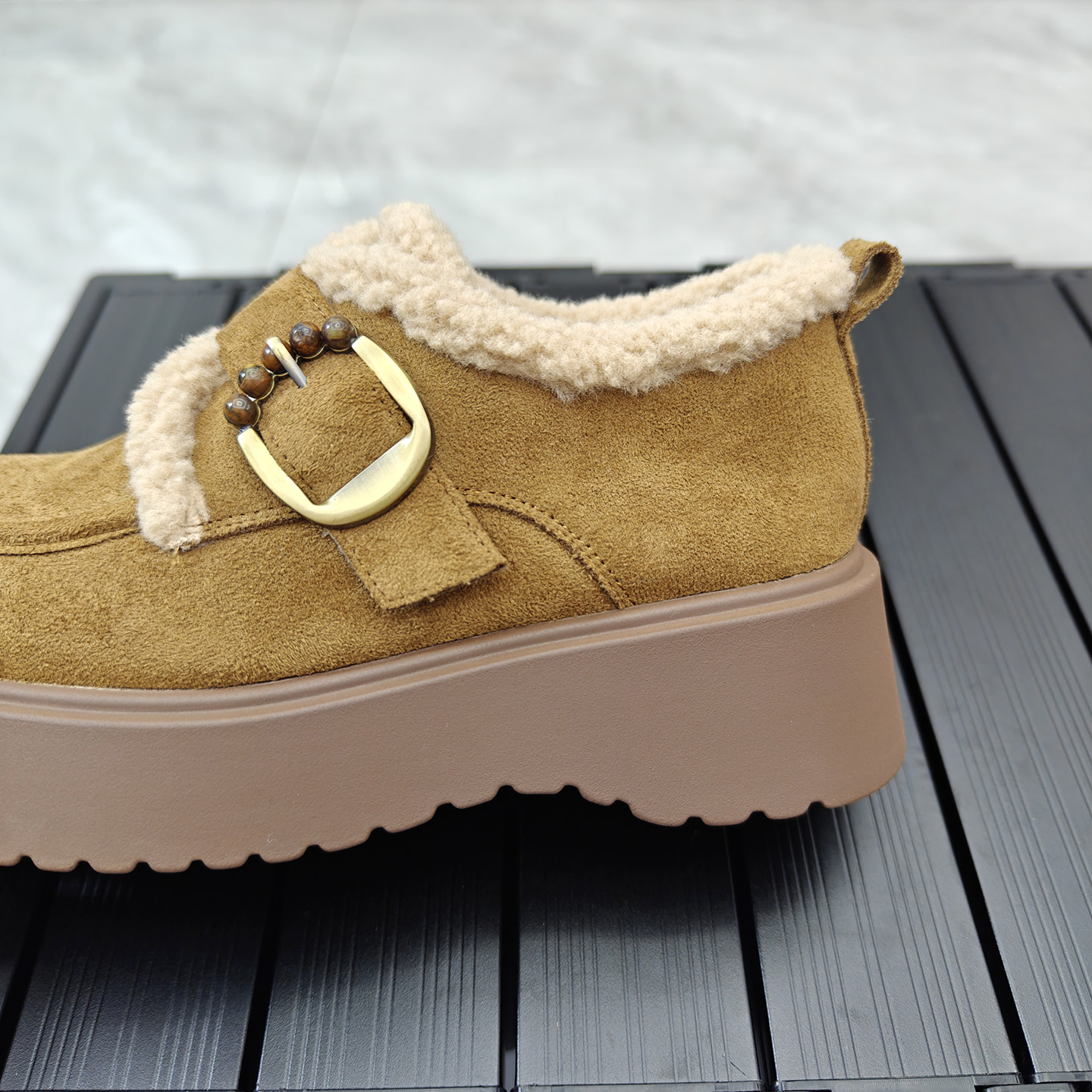 厚底勃肯鞋女2025冬季加绒乐福鞋博肯豆豆棉鞋子魔术贴保暖雪地靴,淘宝优惠券,粉丝福利购,淘宝优惠卷