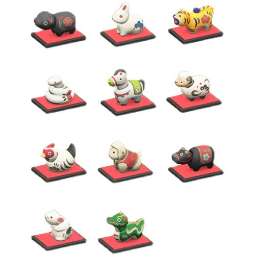 动森新年生肖鼠牛虎兔龙蛇马羊猴鸡狗猪摆件家具 - 图0