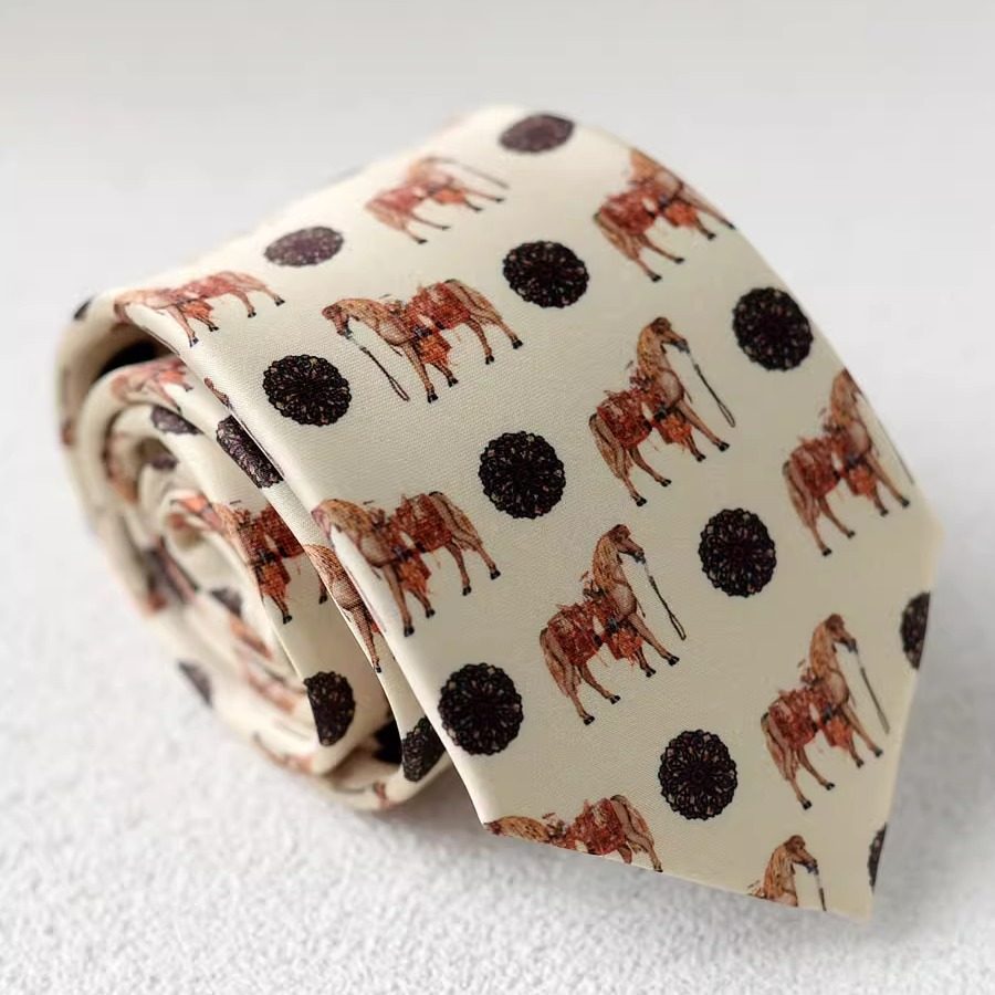 手打时尚印花复古领带花纹西装英伦男高级感趣味独特动物图案潮流,淘宝优惠券,粉丝福利购,淘宝优惠卷