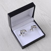 Simple and versatile alloy bright silver French cufflinks gift box