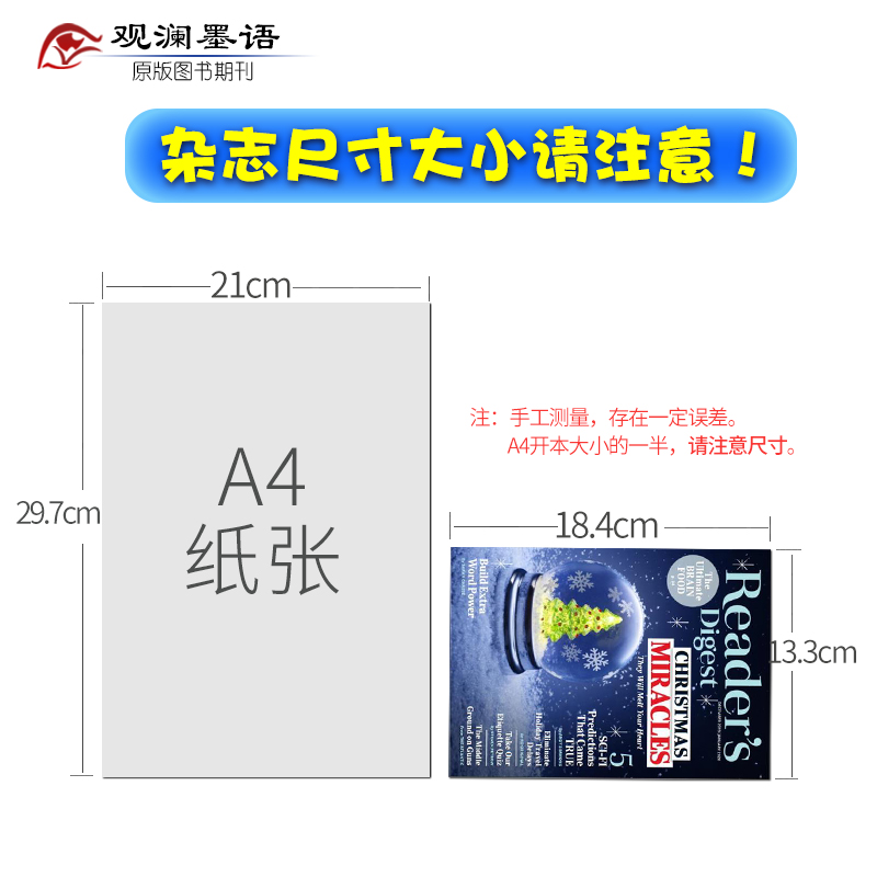 【任选5本直减】Reader's Digest美国版读者文摘杂志小开本2024/2023年月刊英文版英语大学生课外杂志考研英语阅读期刊外刊-图1