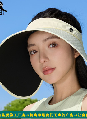 升级版全遮光灯罩空顶帽子女户外防紫外线UV太阳帽加大帽檐防晒帽