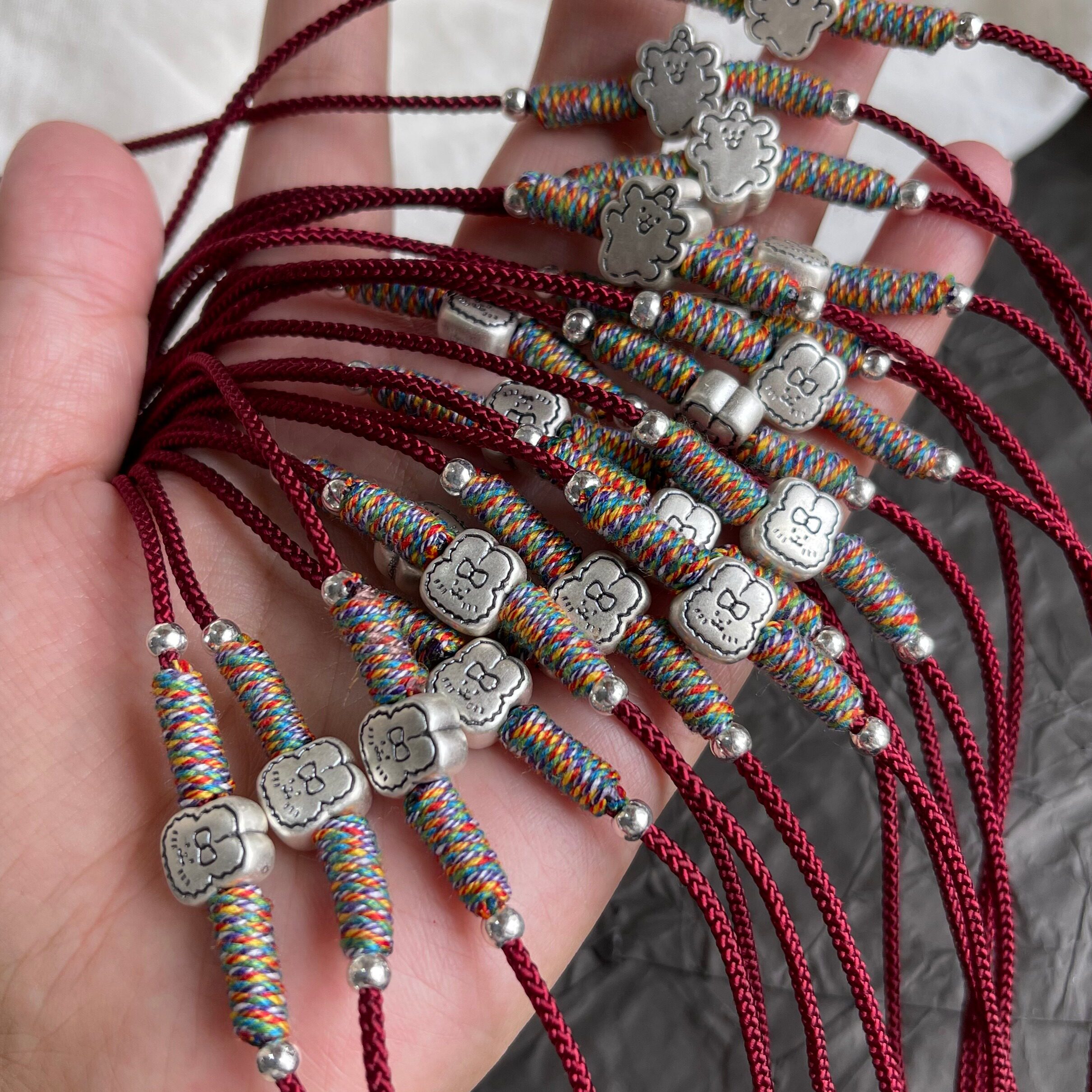 足银999生肖红绳手链手工编织本命年礼物闺蜜情侣款送女友闺蜜