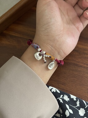 999足银福坨坨平安锁小众设计实心坨坨时尚手绳手链男女送礼闺蜜