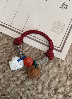 猪惊骨桃篮桃核红绳朱砂生肖手链宝宝孩子儿童压惊野生桃核正品