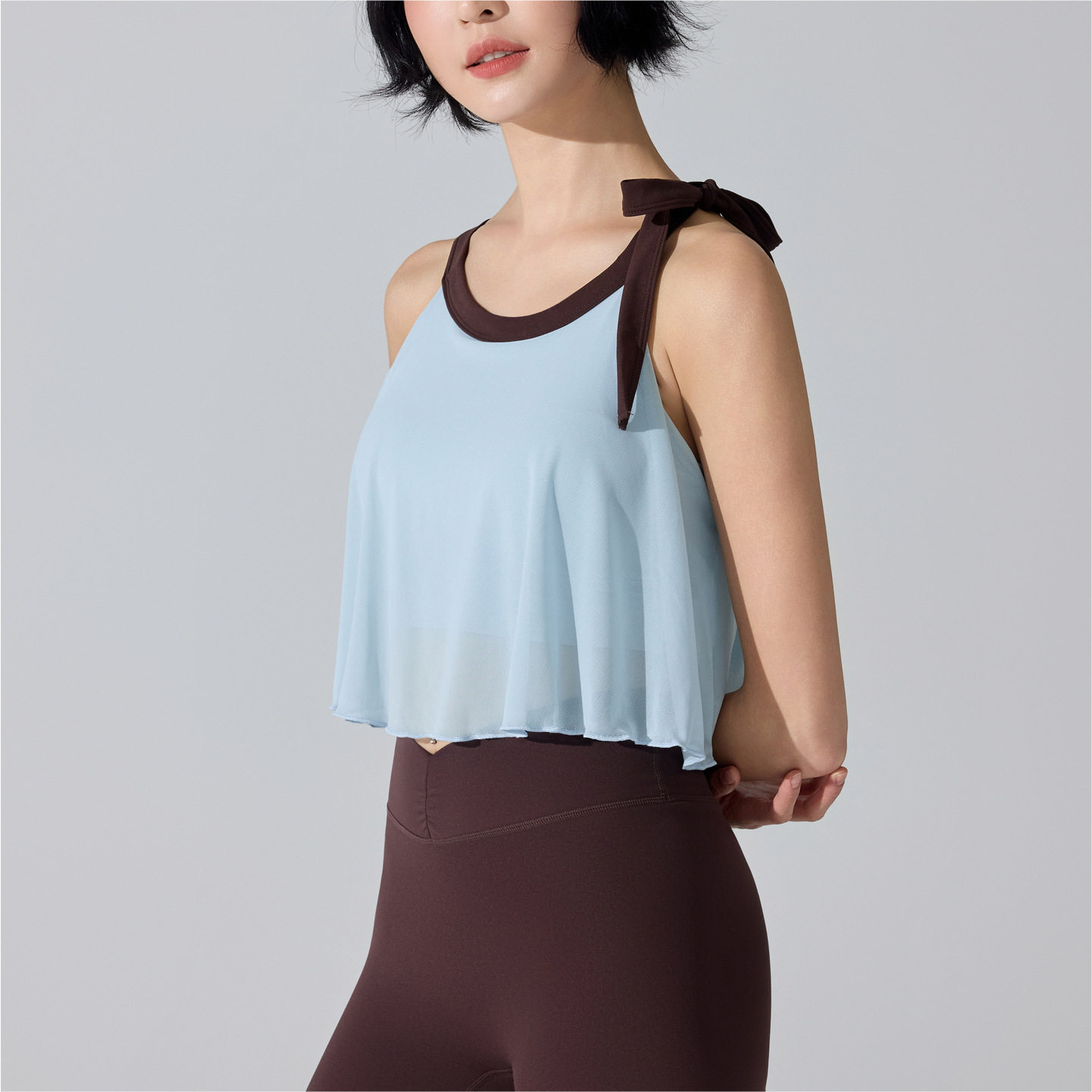 跨境运动内衣女美背防震一体固定杯网纱文胸背心普拉提健身瑜伽服,淘宝优惠券,粉丝福利购,淘宝优惠卷