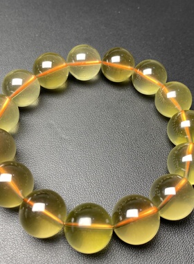 天然水晶手链黄水晶男女款黄色手串大颗粒圆珠一物一图