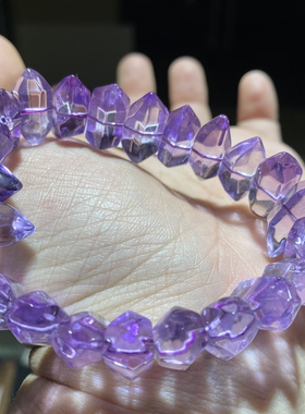 天然水晶紫水晶手链随形双尖女款时尚饰品礼物一物一图