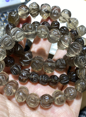 天然水晶茶晶手链情侣款时尚柠檬黄一物一图小猪单圈手串