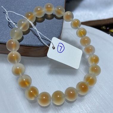 天然水晶玛瑙手链糖心玛瑙俏色橙色手串一物一图8毫米加