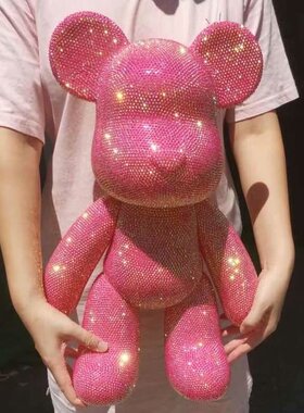 果冻钻53厘米大号熊礼品粘钻摆件满钻暴力熊么么熊DIY手工贴钻熊