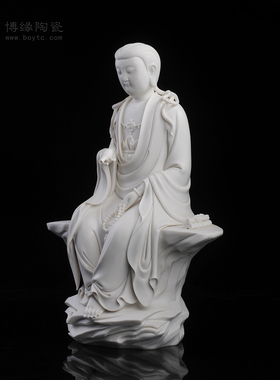 陶瓷禅意风会所酒柜供奉观音佛像