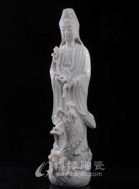 立龙三龙陶瓷滴水观音德化陶瓷白瓷20寸52cm高陶瓷观音工艺品摆件