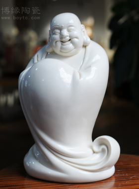 福在眼前可爱风笑佛桌面德化陶瓷