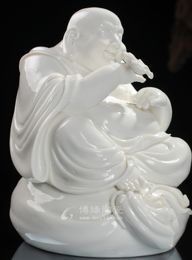 纳福招财橱柜玄关佛像德化白瓷