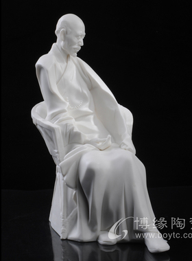 悲欢交集德化陶瓷颜松柳大师弘一法师雕塑工艺品收藏家居陶瓷摆件