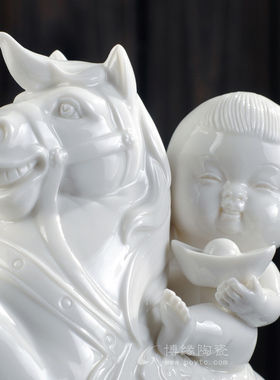 马上发财可爱风客厅居家德化白瓷