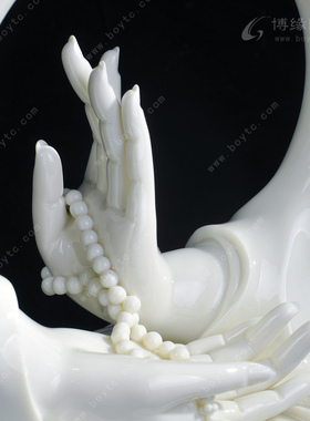 德化白瓷佛手摆件现代工艺品