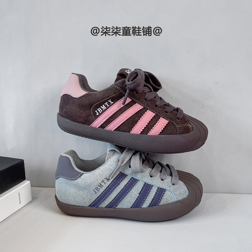 新款真皮儿童德训鞋2026秋冬季女童软底运动鞋男童休闲板鞋跑步鞋 - 图2