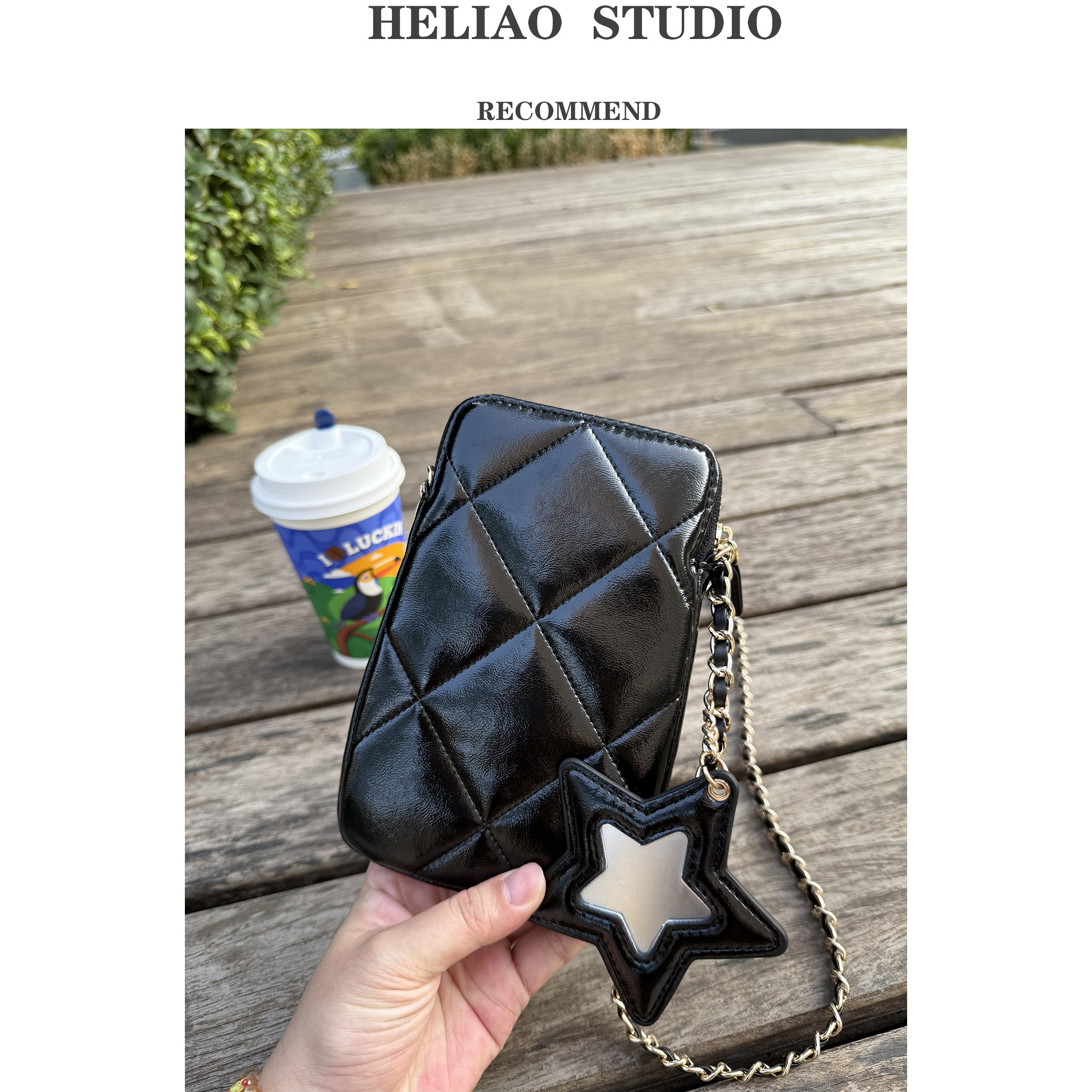 手机包头层油蜡牛皮菱格链条包小香风真皮迷你包星星挂件斜挎包女,淘宝优惠券,粉丝福利购,淘宝优惠卷