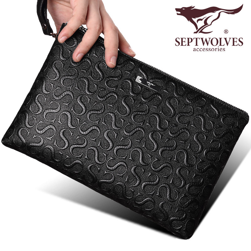 七匹狼信封包软头层男手抓包夹包 轩达箱包男士包袋