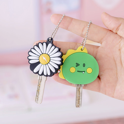 创意卡通水滴门禁卡套保护套钥匙套可爱小区电梯硅胶情侣钥匙扣女 - 图0