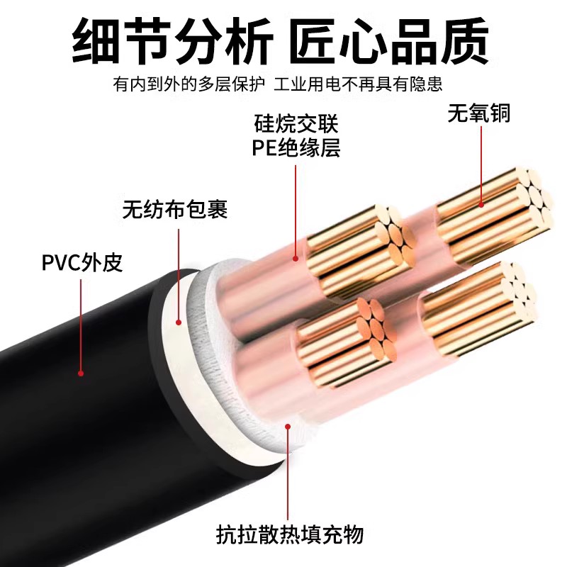 国标纯铜Y芯JV2 3 4 5芯4 6 10 16 25平方架空电线电力电缆线户外 - 图3