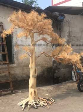 摆件假树中式风罗汉松定制定做