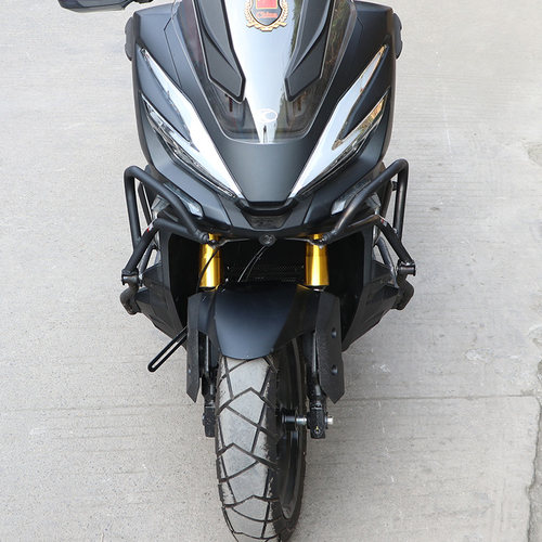 适用光阳X350保险杠射灯款前后护杠防摔防撞保护CK300T-16排气杠 - 图1