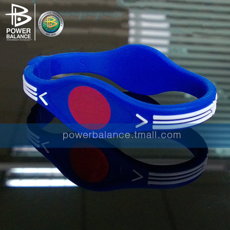 POWER BALANCE 霸能 能量平衡公司 手环 硅胶手环 蝰蛇 蓝色白字 - 图0