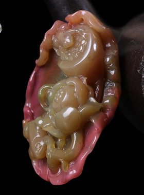 南红四川凉山盐源料连生贵子吊坠