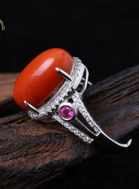 蔓伊诺四川凉山南红玛瑙925镶嵌