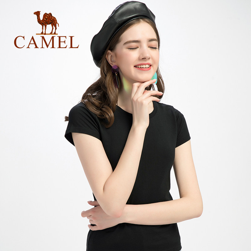骆驼2020夏季新款纯棉圆领打底衫 骆驼女鞋T恤