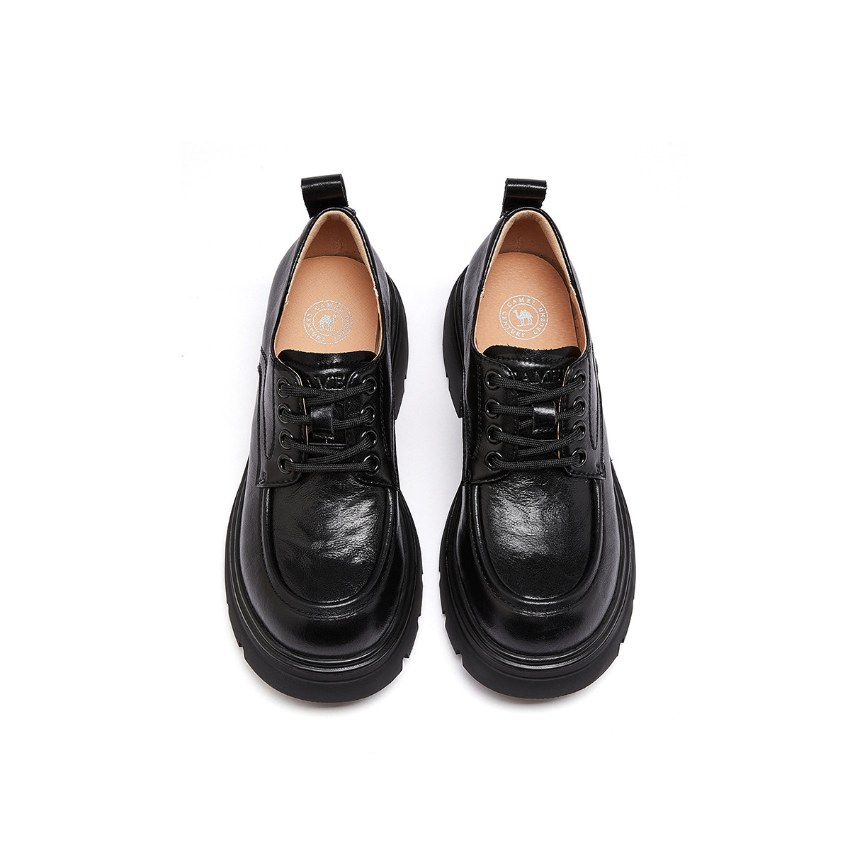 骆驼女鞋2026春季新款英伦风厚底粗跟增高JK小皮鞋单鞋女乐福鞋,淘宝优惠券,粉丝福利购,淘宝优惠卷