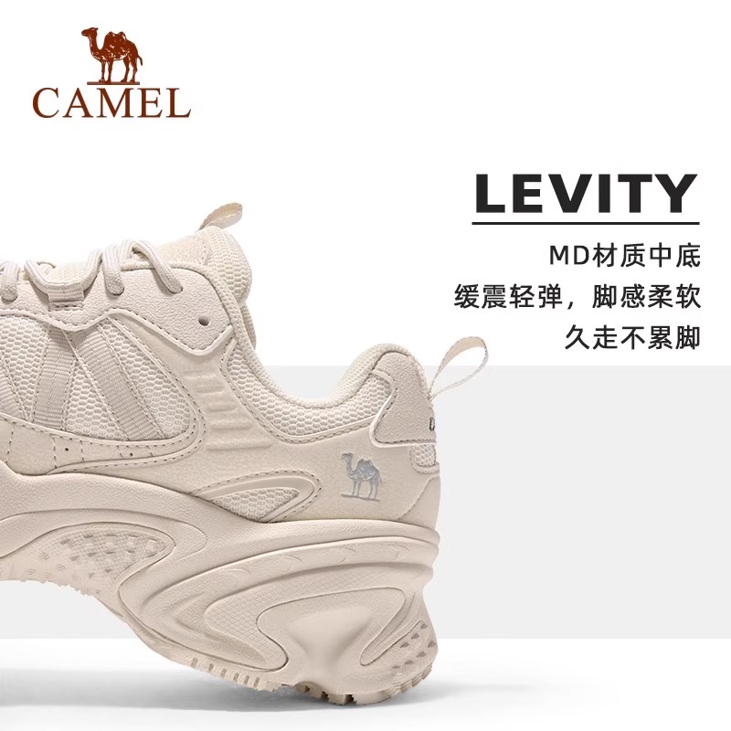 骆驼运动鞋女2025秋季新款休闲止滑抓地厚底增高复古老爹鞋男女款 - 图2