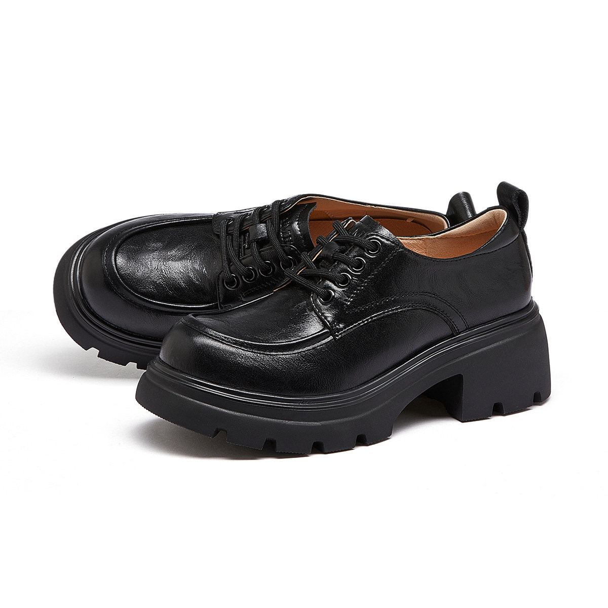 骆驼女鞋2026春季新款英伦风厚底粗跟增高JK小皮鞋单鞋女乐福鞋,淘宝优惠券,粉丝福利购,淘宝优惠卷