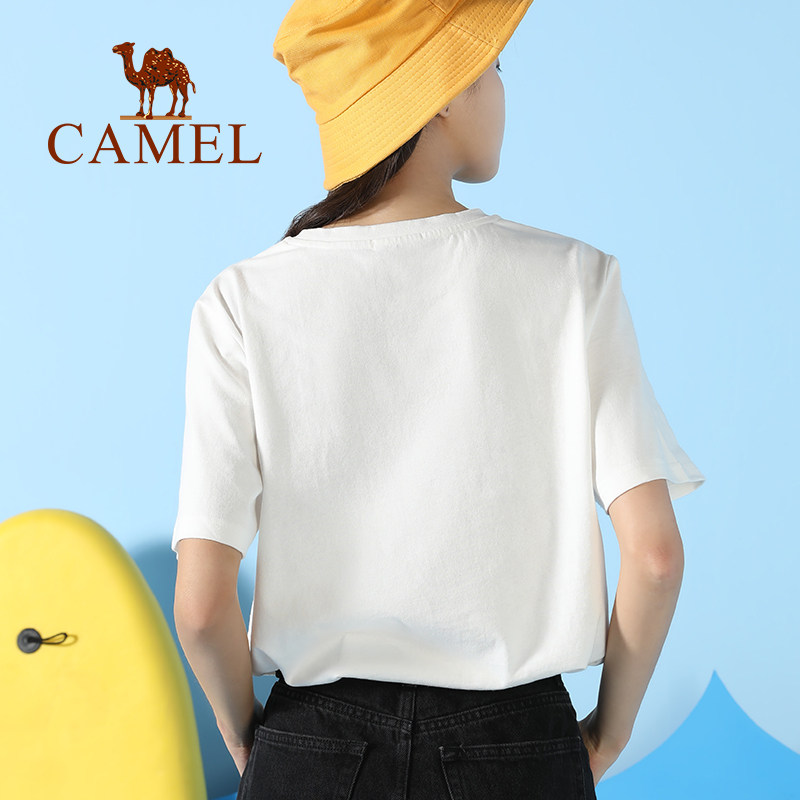 骆驼女装短袖t恤女2020纯棉打底衫 骆驼女鞋T恤