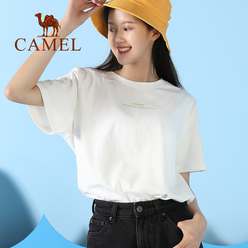 骆驼女装短袖t恤女2020纯棉打底衫 骆驼女鞋T恤