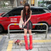 Camel rain boots for women 2026 new waterproof thick-soled casual water shoes outdoor hiking red short boots mid-calf rain boots