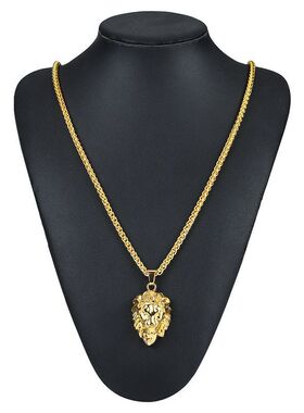 跨境工厂低价批发嘻哈hiphop合金狮子头项链饰品男潮人首饰礼物