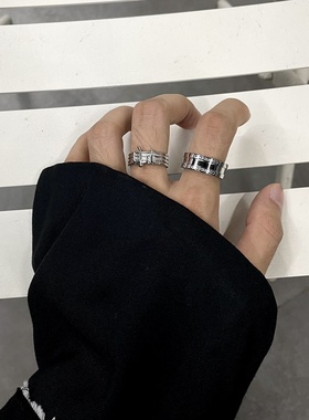 简约多层个性ins冷淡风戒指三环设计男女百搭指环潮