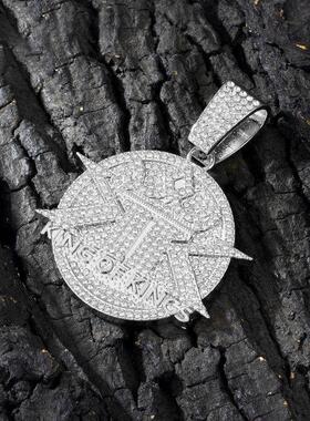 king of kings满钻吊坠美式嘻哈潮流男士长款古巴项链亚马逊热卖