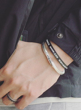 莫比乌斯手镯欧美风时尚手镯钛钢男女款手镯个性情侣粗款轮回手环