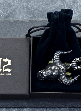 个性霸气牛头项链男复古嘻哈钛钢吊坠欧美百搭潮人配饰品街头朋克