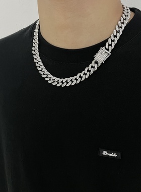 欧美潮牌嘻哈满钻冰糖项链男士高级感街头说唱配饰潮